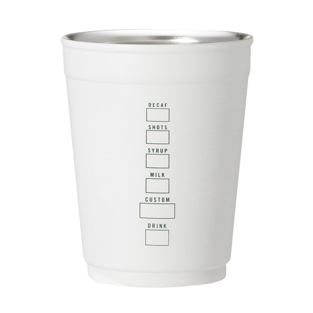 Starbucks 2-Way Stainless Steel Cup / Holder Matte White 355ml