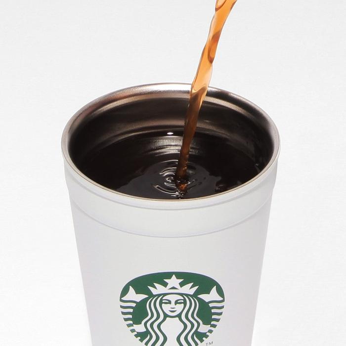 Starbucks 2-Way Stainless Steel Cup / Holder Matte White 355ml