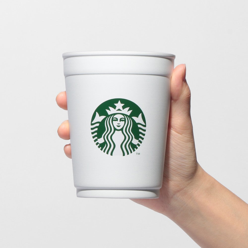 Starbucks 2-Way Stainless Steel Cup / Holder Matte White 355ml