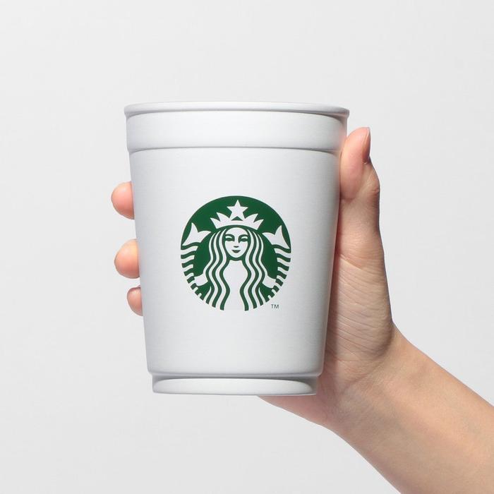 Starbucks 2-Way Stainless Steel Cup / Holder Matte White 355ml