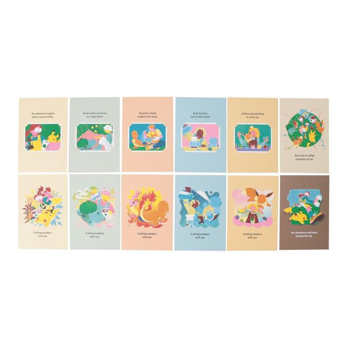 Pokémon + STARBUCKS Kunst Postkortsett – 12 Design