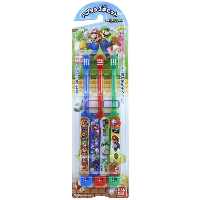 Bandai Super Mario Kids Toothbrush Set – 3 Pieces
