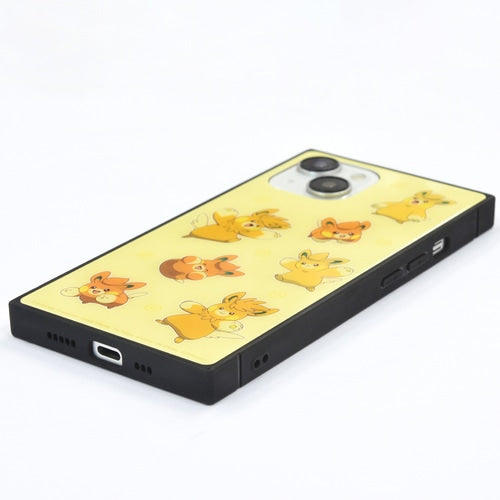 Square glass case compatible with iPhone15/14/13 Orange