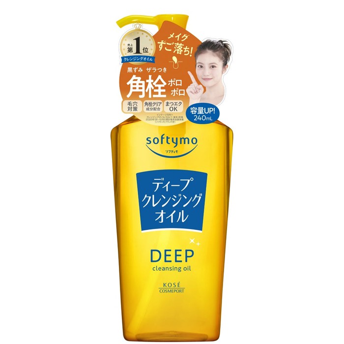 KOSE Softymo Deep Cleansing Oil - Make-up removal oil 240ml [Alcohol-free]