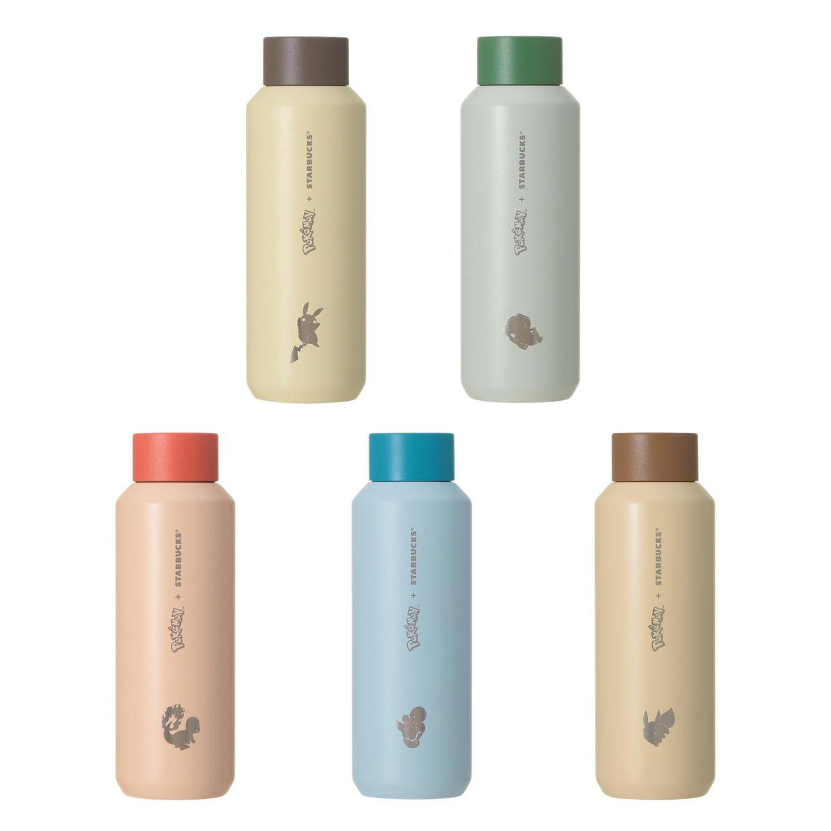 Pokémon + Starbucks Japan Stainless Steel Bottle 473ml – Pikachu, Bulbasaur, Charmander, Squirtle & Eevee