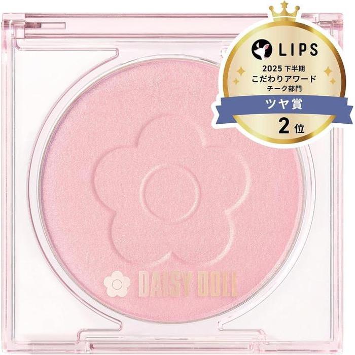 DAISY DOLL by MARY QUANT Powder Blush – Soft Focus, Buildable Color, Glossy Natural Finish [Alcohol-free]