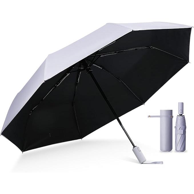 THE CLASSIC TOKYO UV Umbrella – 100% UV Cut Full Blackout Compact Folding Umbrella Automatic Open/Close Unisex