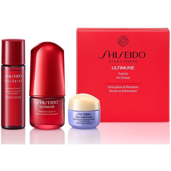 SHISEIDO Ultimune Trial Kit – Serum 15 ml + Lotion 30 ml + Cream 15 g Travel Set (With Alcohol)