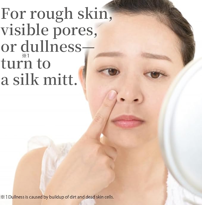 Rich Silk Reward Face Mitten – 100% Kibiso Silk Facial Cleansing & Exfoliating Puff, Made in Japan
