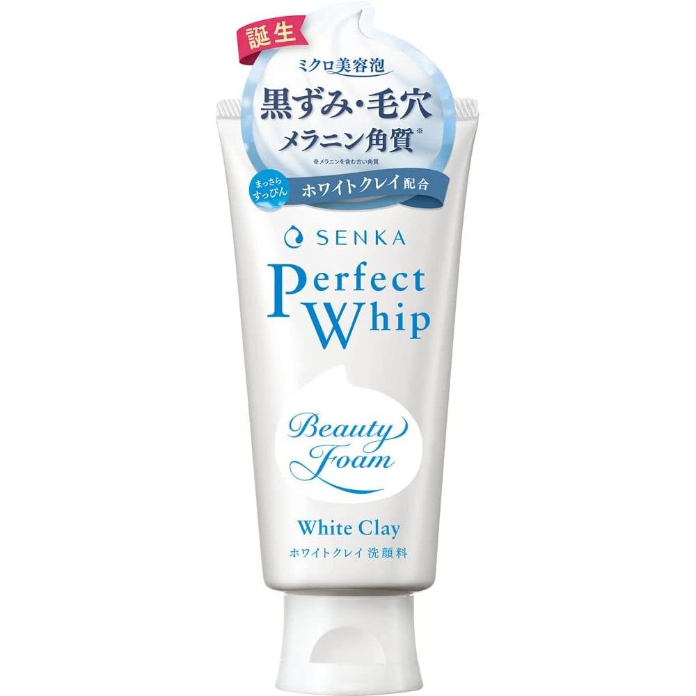 SENKA Perfect Whip Arcilla Blanca - Crema limpiadora facial con arcilla blanca 120g [Con alcohol]