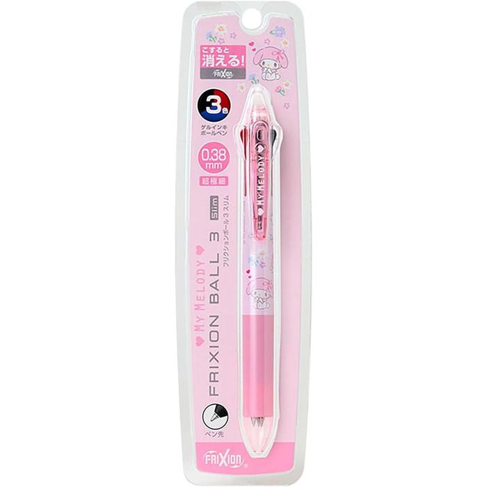 [Variants] Sanrio FriXion Ball 3 Slim – Erasable 3-Color Pen, Cute Japanese Stationery