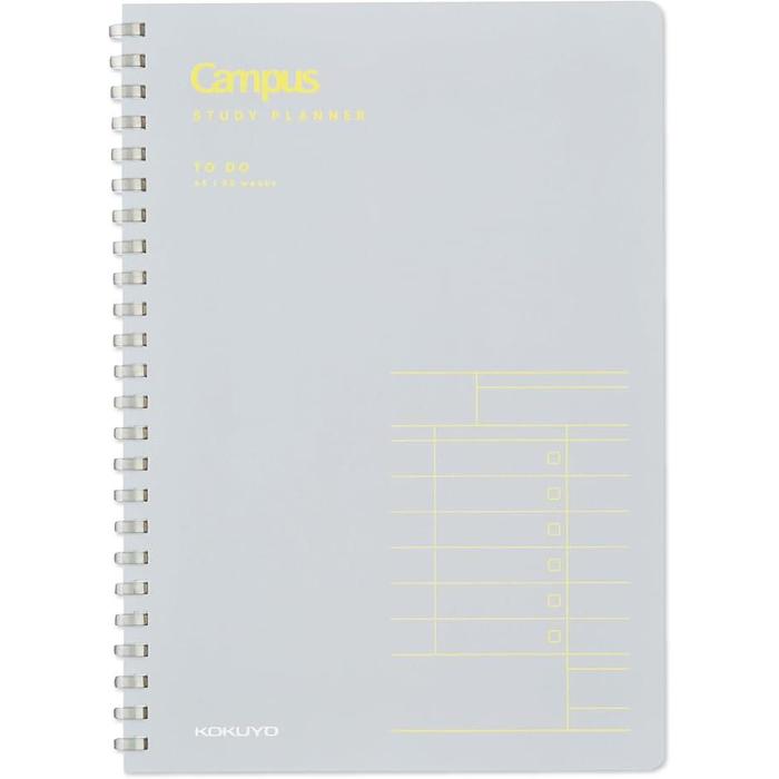 KOKUYO Campus Study Planner TO DO – Soft Ring Study Notebook, A5 / B5, Gray