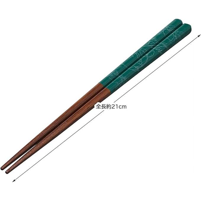 Skater My Neighbor Totoro Lacquered Wooden Chopsticks 21cm – Studio Ghibli (Green / Brown / Gray)