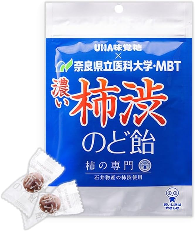 UHA Mikakuto Concentrated Persimmon Tannin Throat Lozenges – Refreshing Mint Flavor