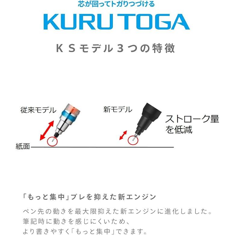 Mitsubishi Pencil Kuru Toga KS Rotating Mechanische Potlood 0,5 mm – Lichtgrijs