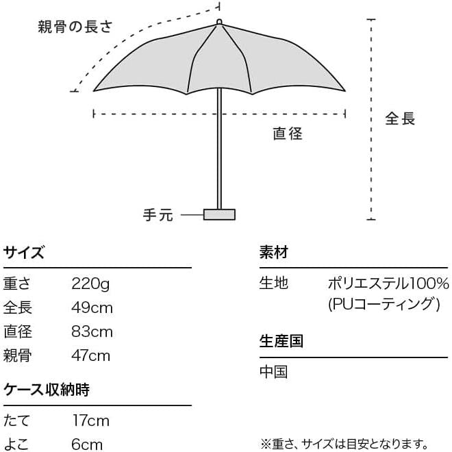 Flying Dog/Astonaut Dog × Wpc. Compact Folding UV Parasol – Sax Blue, 100% Light Blocking, UPF50+