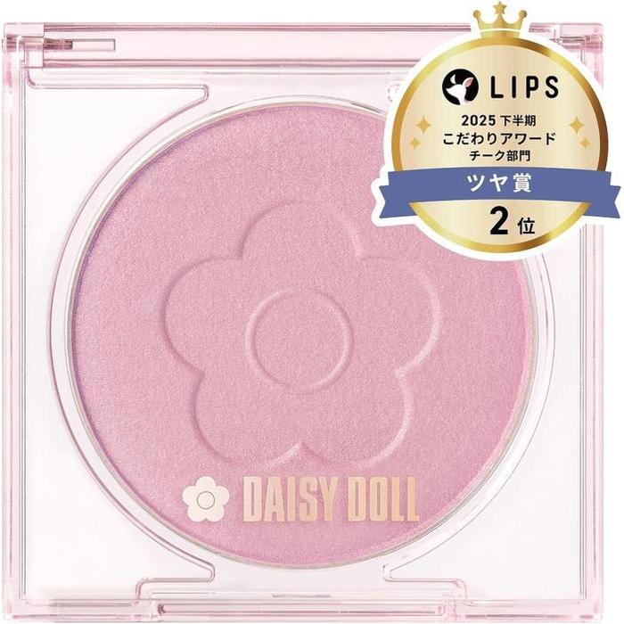 DAISY DOLL by MARY QUANT Powder Blush – Soft Focus, Buildable Color, Glossy Natural Finish [Alcohol-free]