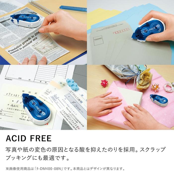 KOKUYO DOTLINER Tape Glue TM – Strong Adhesive, Transparent Mechanism, 4 Colors