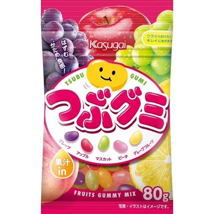 Kasugai Tsubu Gummy – Hard Texture Fruit Gummies Assortment 80g