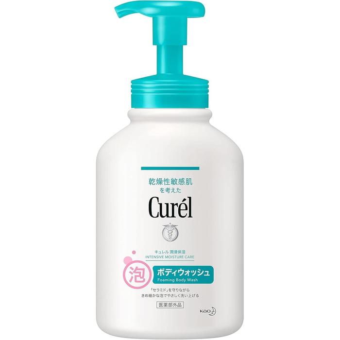 Curel Foaming Body Wash Pump – For Dry Sensitive Skin with Ceramide Care 480ml [Alcohol-free]