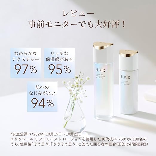 ELIXIR Lift Moist Lotion (170mL) – Moisturizing Type & Refreshing Type | Brightening & Firming Anti-Aging Lotion [With Alcohol]