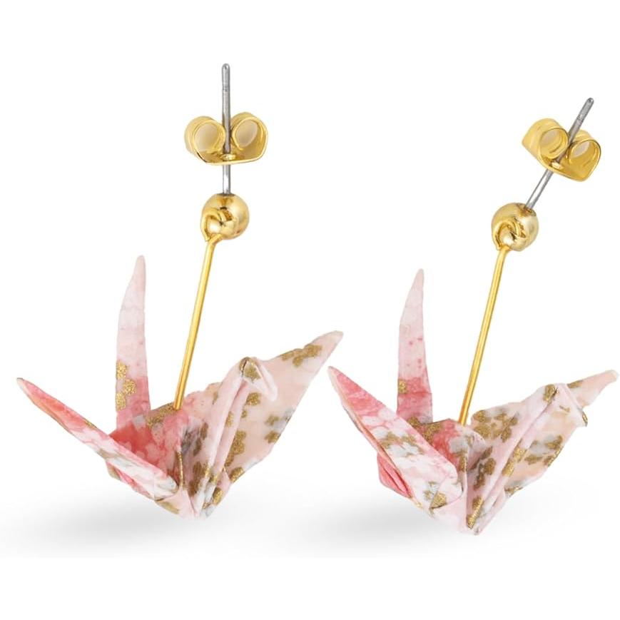 Noren Handgefertigte Origami-Ohrringe – Washi und chirurgischer Edelstahl
