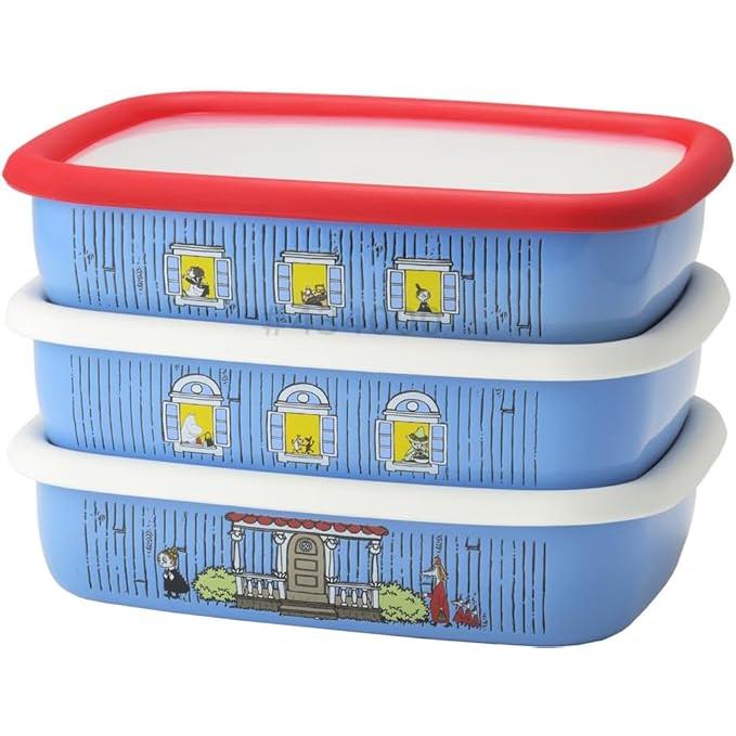 Fuji Horo Moomin House Enamel Food Storage Container M Size 0.9L Stackable