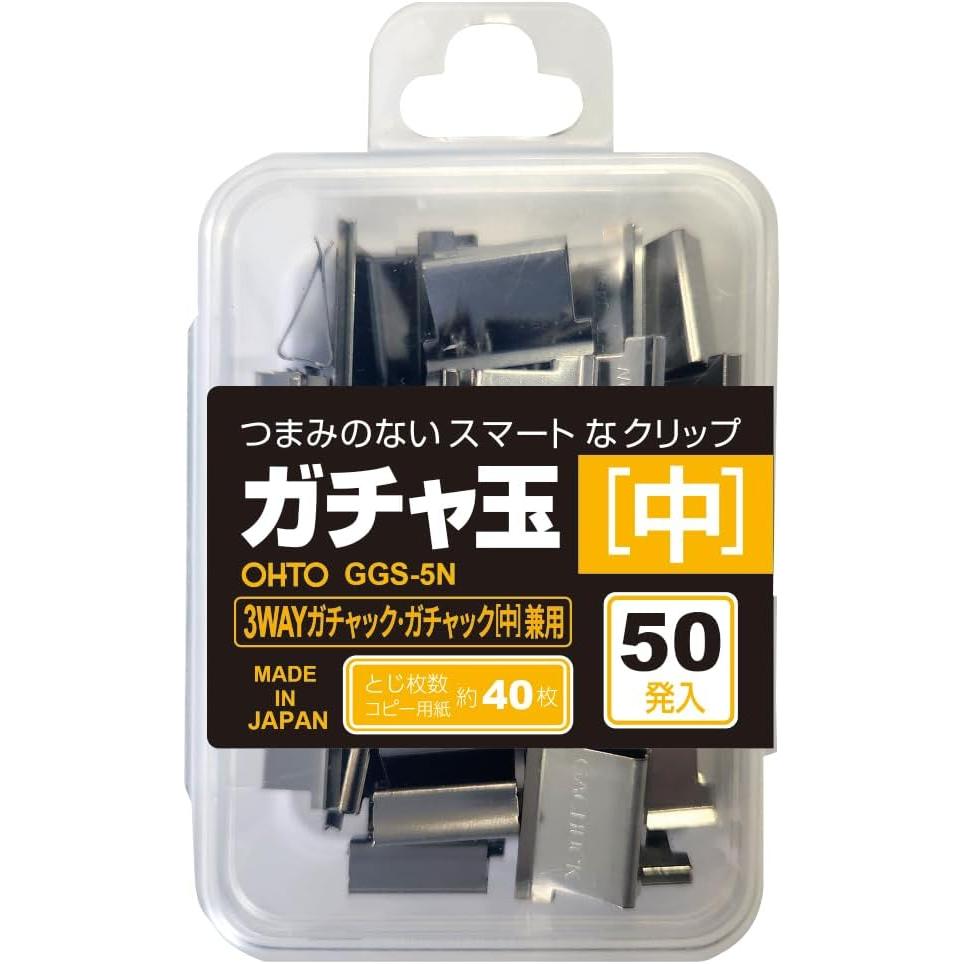 OHTO Gachuck Clips de Recarga – Clips de Papel de Acero Inoxidable Reutilizables | Delgado / Medio / Grueso