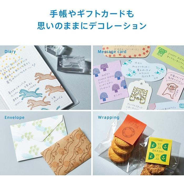 King Jim CLSS “Ice Mark” Transparent Stamp Set (6 Pieces)