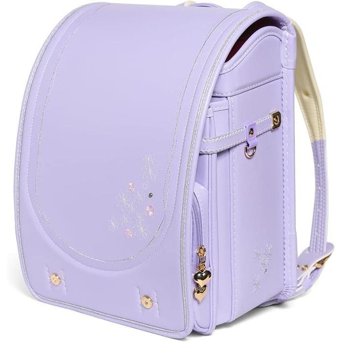 Amant Romantic Flower / Little Ribbon Japanese Randoseru School Backpack for Girls – Pearl Finish, 15L, Ultra Lightweight