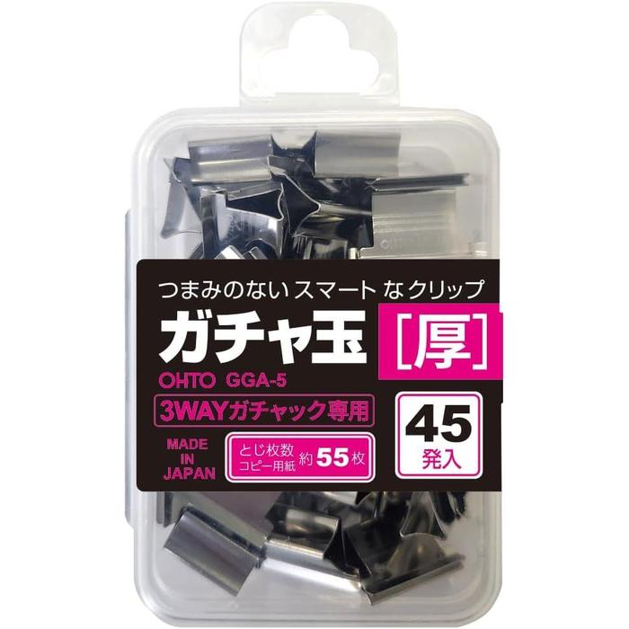 OHTO Gachuck Refill Clips – Reusable Stainless Steel Paper Clips | Thin / Medium / Thick