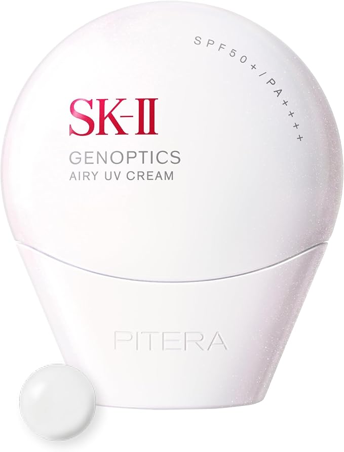 SK-II Genoptics Airy UV Cream SPF50/PA++++ – 5-in-1 Brightening Moisturizing UV Protection with Pitera™ & Niacinamide (30g,White) [Alcohol-free］