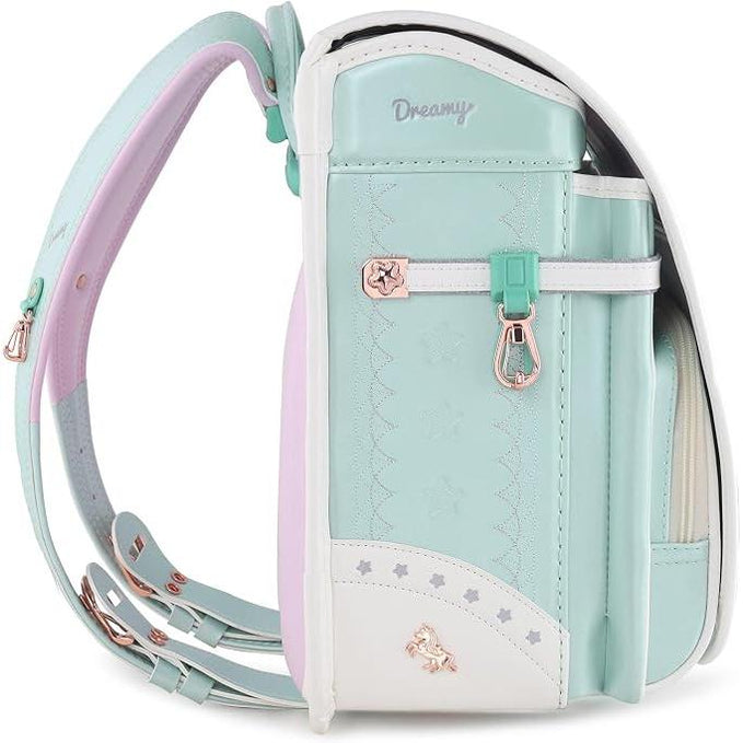 Coulomb Unicorn Japanischer Randoseru Schulrucksack für Mädchen – Perlenfinish, A4-kompatibel