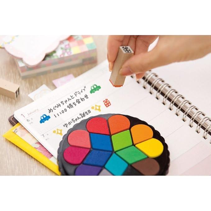 Shachihata Irodori Pad – Bouquet Type, 12 Colors, HPR-15BA