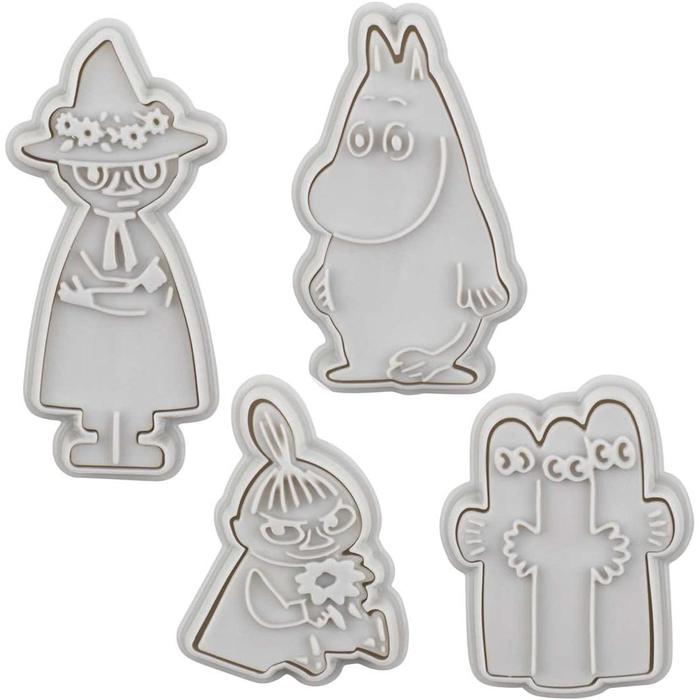JAPAN MOOMIN COLLECTION-Skater Moomin Cookie and Bread Cutter Set – 4-Piece Stamp
