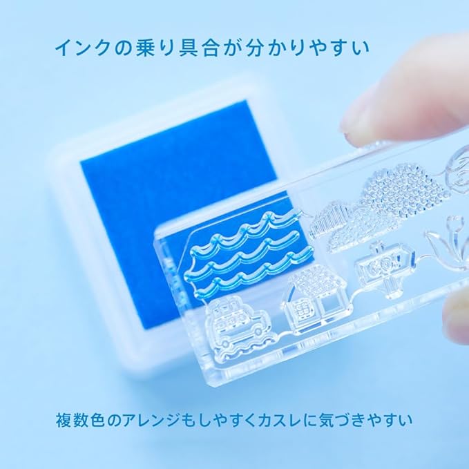 King Jim CLSA33 “Ice Stamp” Clear Stamp – Large Size Transparent Square (33 × 33 mm)