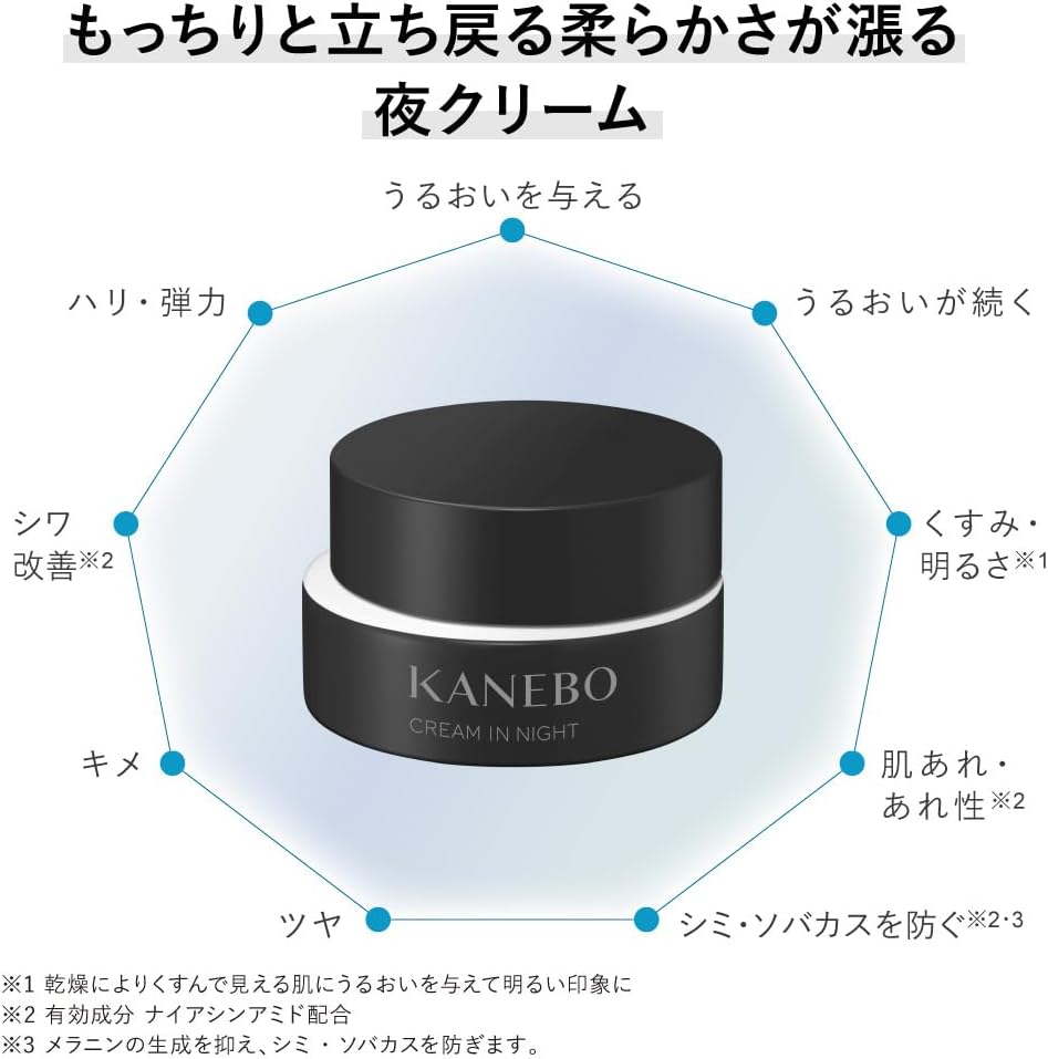 KANEBO Cream in Night II – Medicated Night Face Cream with Niacinamide for Hydration, Firmness, Wrinkles & Dark Spot Care 50g [With alcohol]