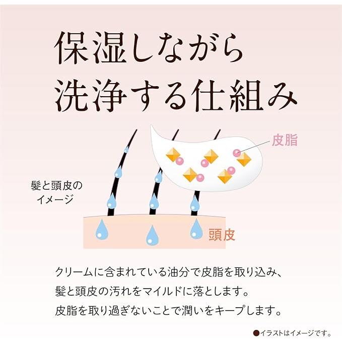 Momori Cream Shampoo Moist Type – Non-Foaming, Non-Silicone, Fruity Floral Peach Scent – 420g [With alcohol]