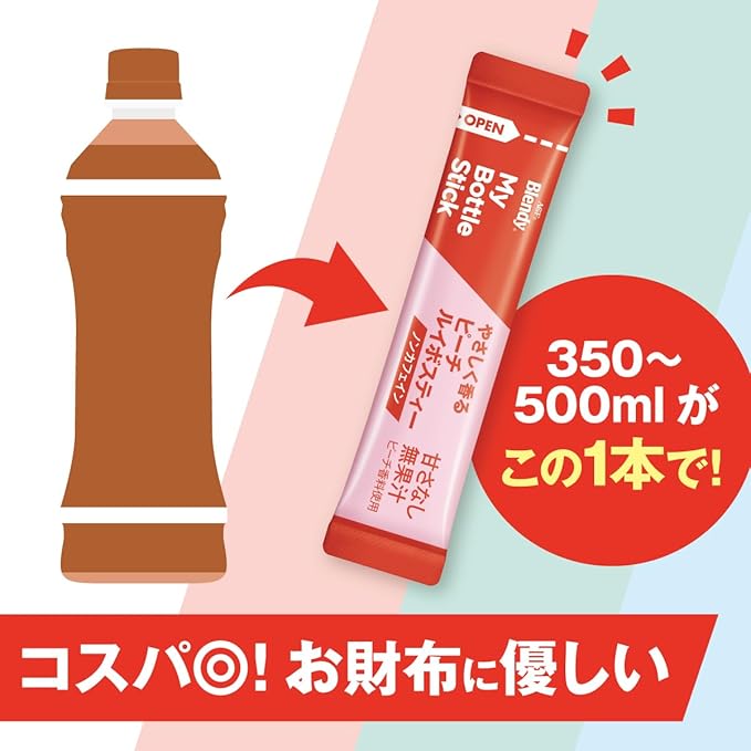 AGF Blendy My Bottle Stick – Gently Scented Peach Rooibos Tea 6 Sticks