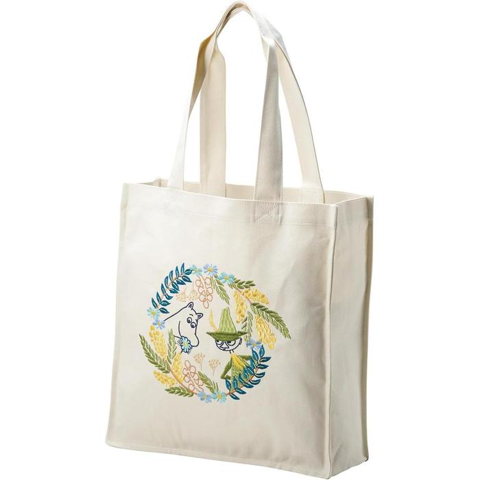 MOOMIN Organic Cotton Embroidered Tote Bag – Spring Wreath