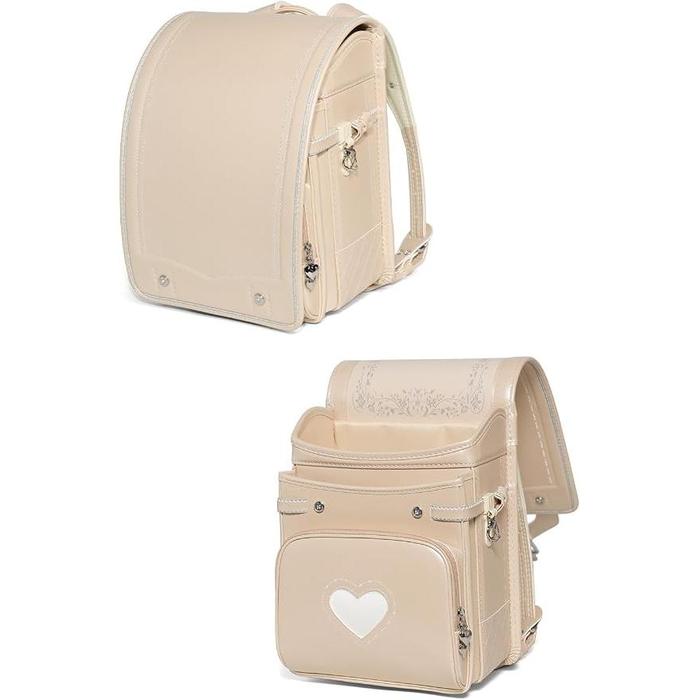 Amant Romantic Flower / Little Ribbon Japanese Randoseru School Backpack for Girls – Pearl Finish, 15L, Ultra Lightweight