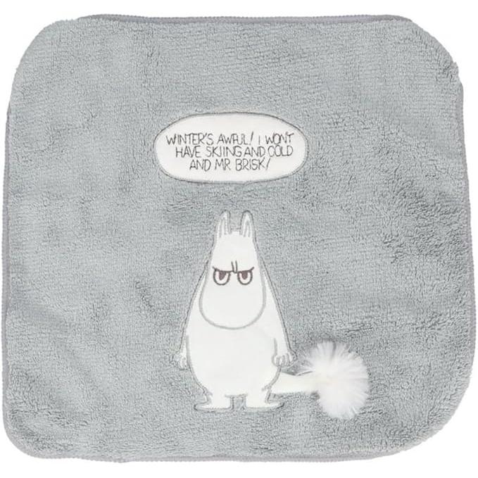 Marushin MOOMIN Mini Hand Towel 25×25cm – Grumpy Face / Grumpy Pose (Moomin / Little My) Antibacterial Microfiber Handkerchief