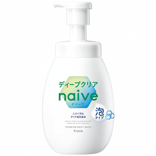 Naive Foam Body Soap Deep Clear Pump 600 ml [Alcohol-free]