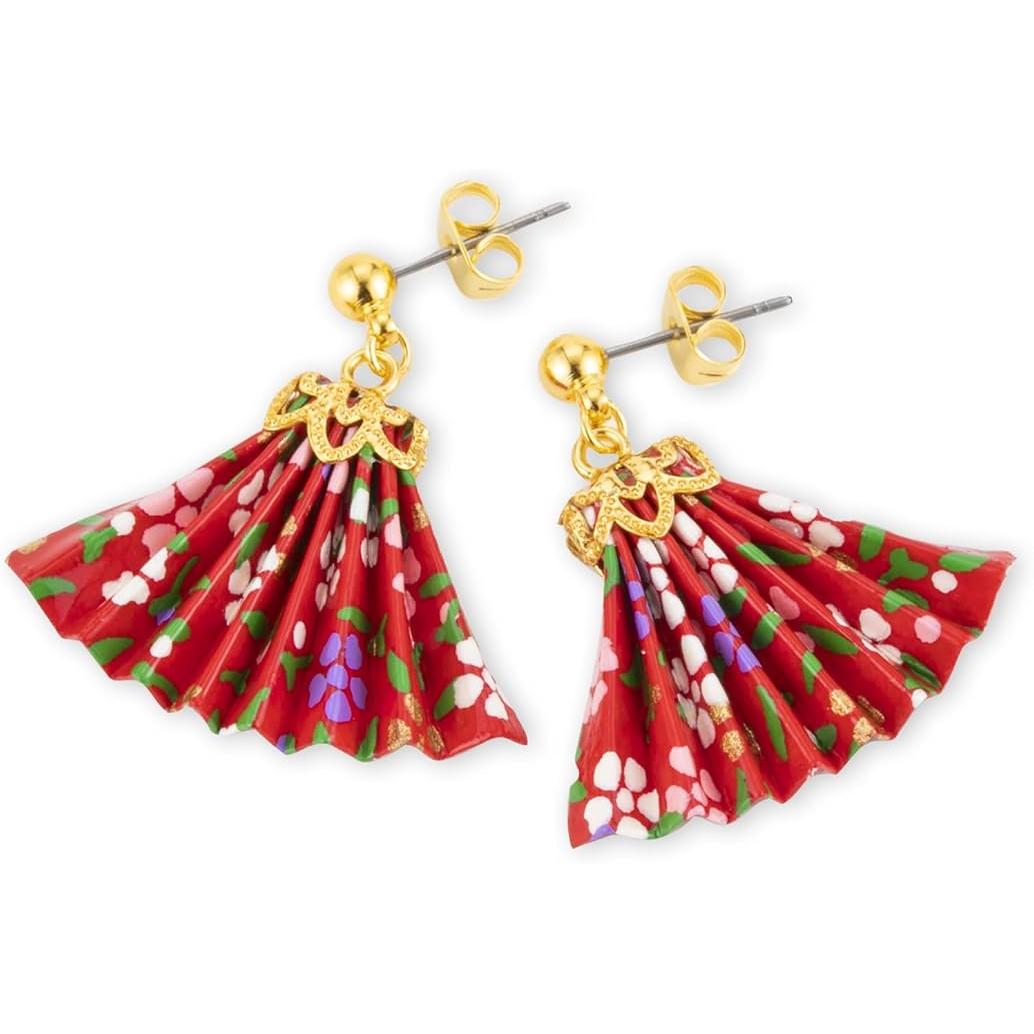 Noren Handgefertigte Origami-Ohrringe – Washi und chirurgischer Edelstahl