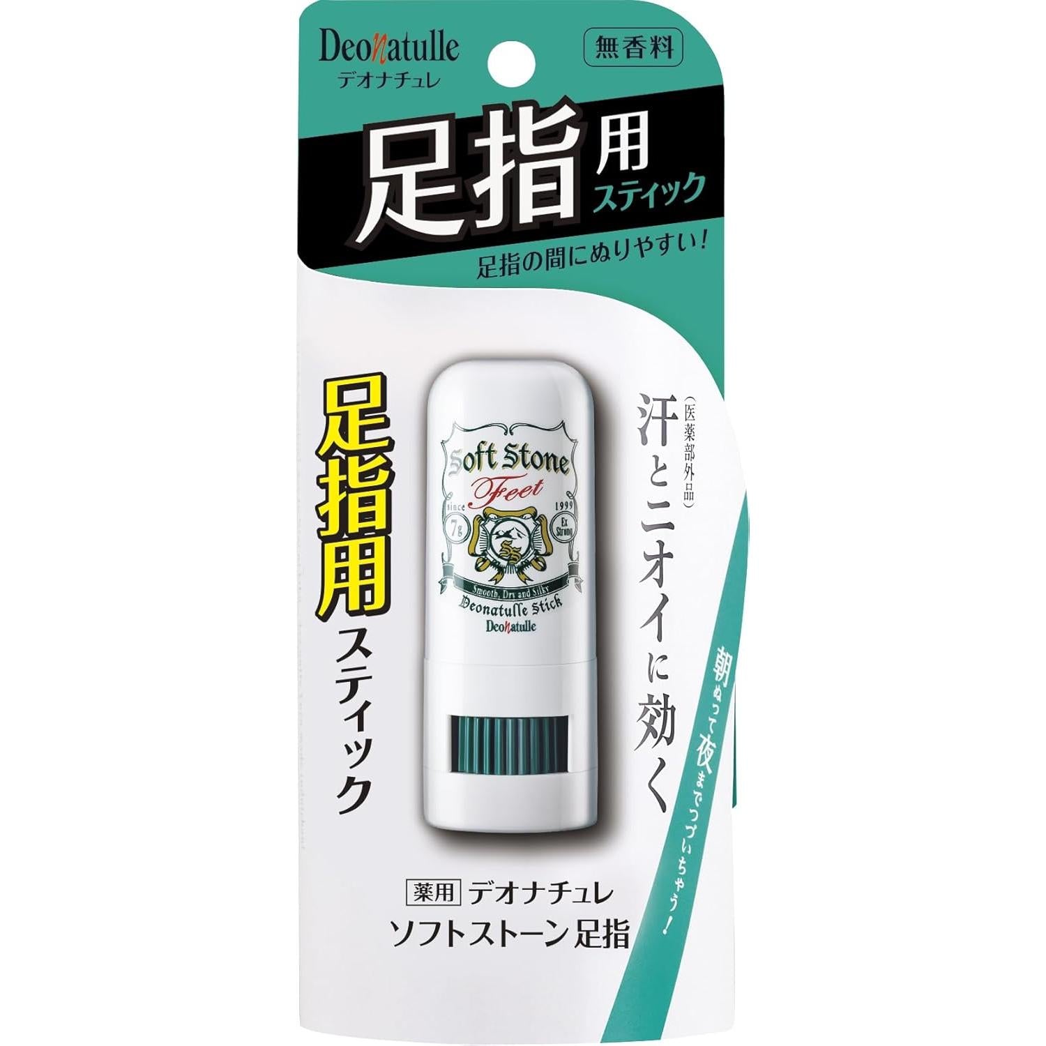 Deonatulle Soft Stone Zehen Antitranspirant Stick – Fuß- und Zeodendodorant, 7g