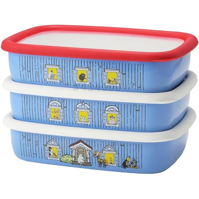 Fuji Horo Moomin House Enamel Food Storage Container M Size 0.9L Stackable