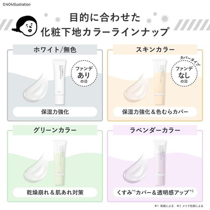 KANSOSAN Moisturizing Skincare Primer Cover Type for Dry Skin – Niacinamide & Ceramides SPF40 PA+++ 30g [Alcohol-free]