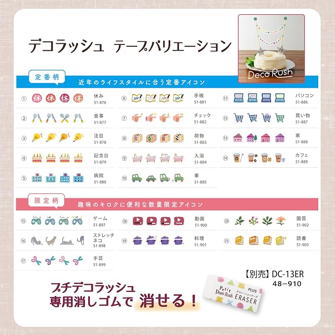 PLUS Decorush Decoratietape – 6 mm × 4 m, Set van 2, 12 Ontwerpen