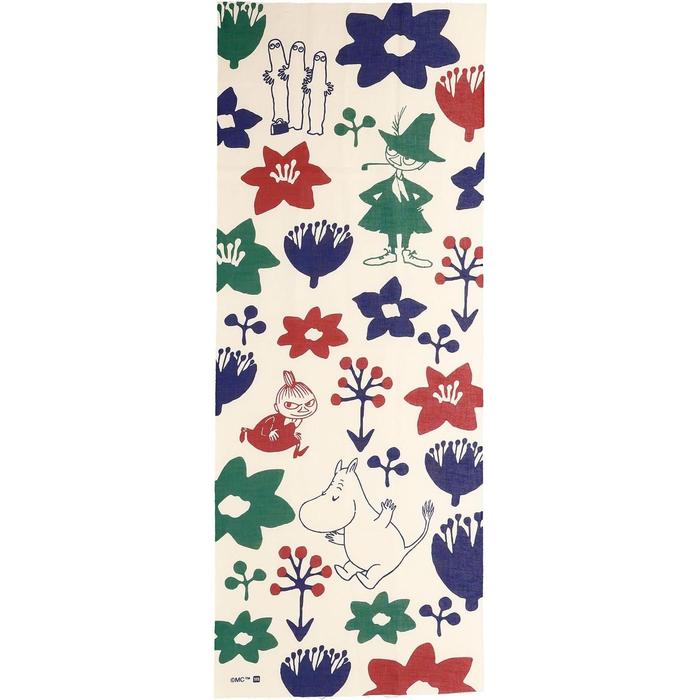 Marushin MOOMIN Tenugui Towel Calm Color Flower 34×90cm – 100% Cotton Made in Japan