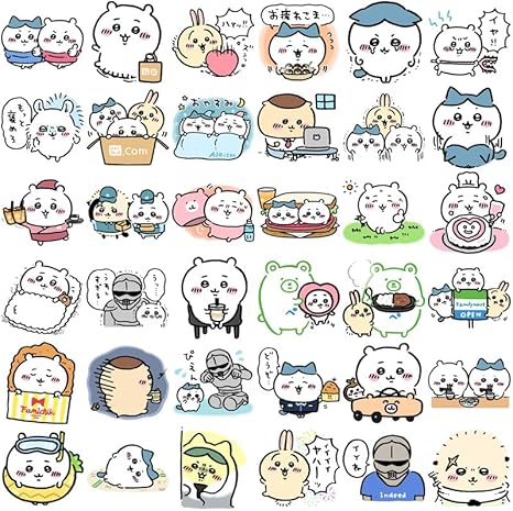 Chikawa Stickers – 100-Piece Set of Cute Waterproof Anime Decals for DIY & Decoration